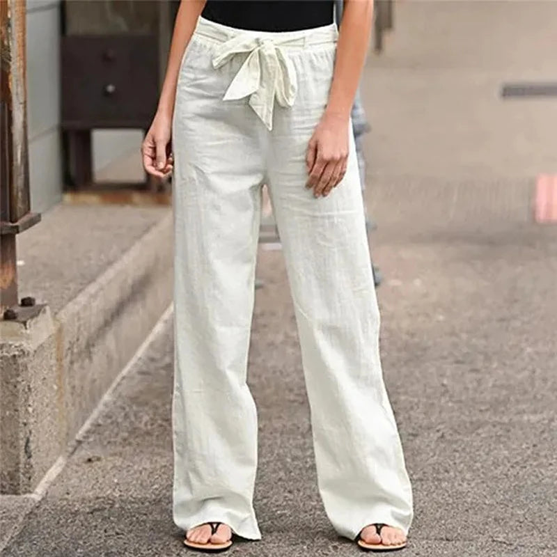 Cotton Linen Wide Trousers