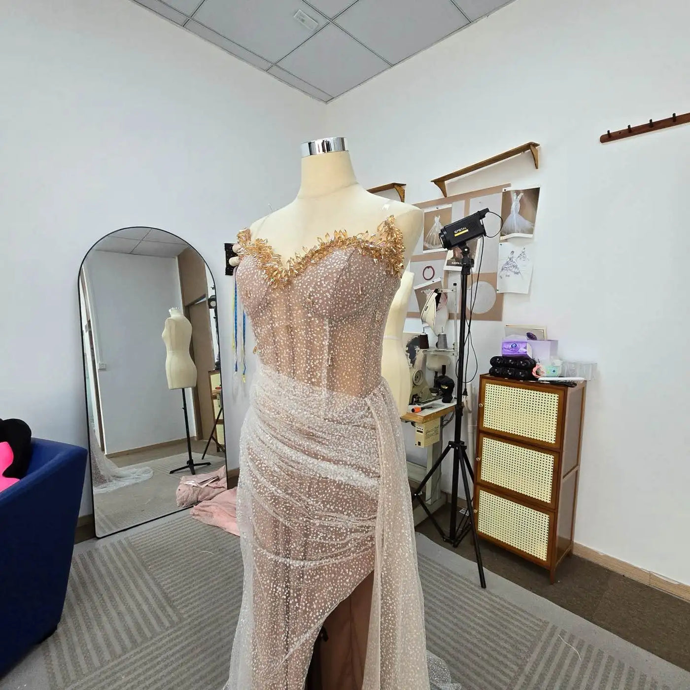 Beaded Mermaid Evening Dress