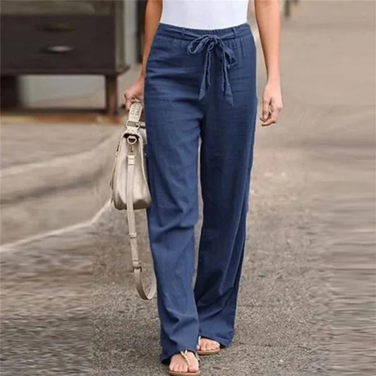 Cotton Linen Wide Trousers