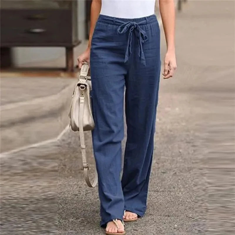 Cotton Linen Wide Trousers