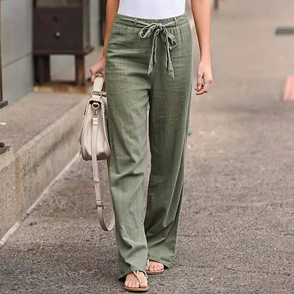 Cotton Linen Wide Trousers