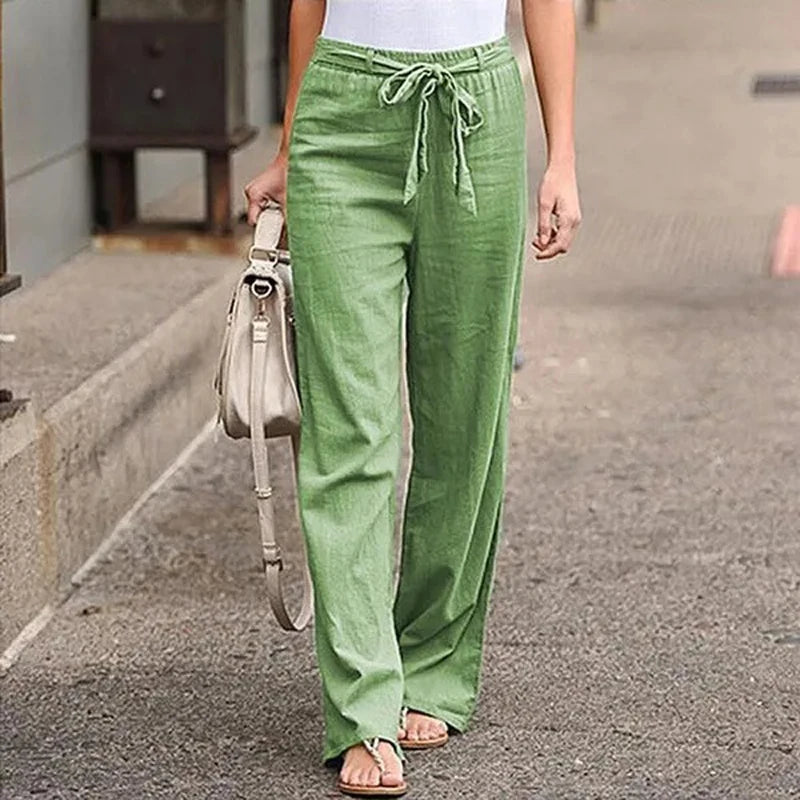 Cotton Linen Wide Trousers