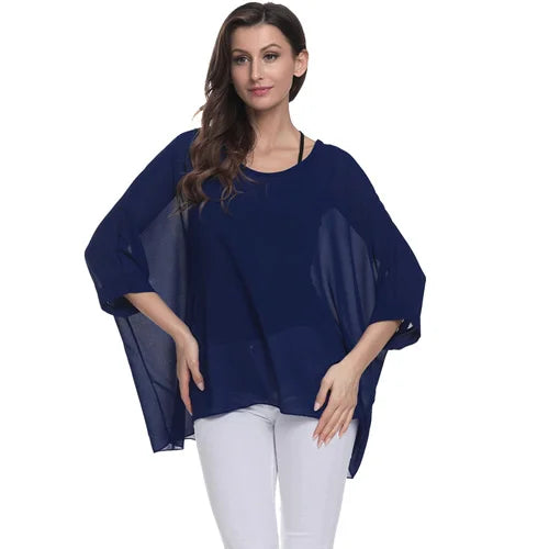 Batwing Boho Chiffon Blouse