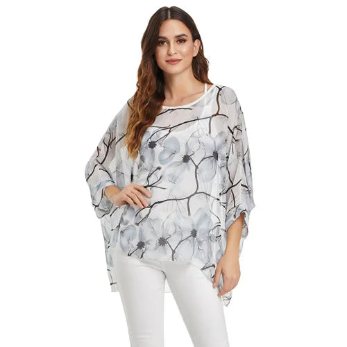 Batwing Boho Chiffon Blouse