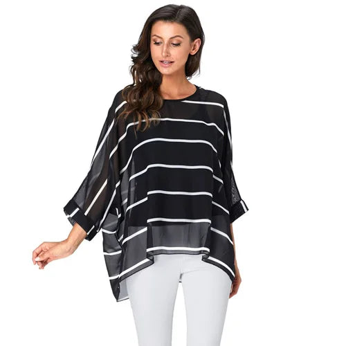 Batwing Boho Chiffon Blouse