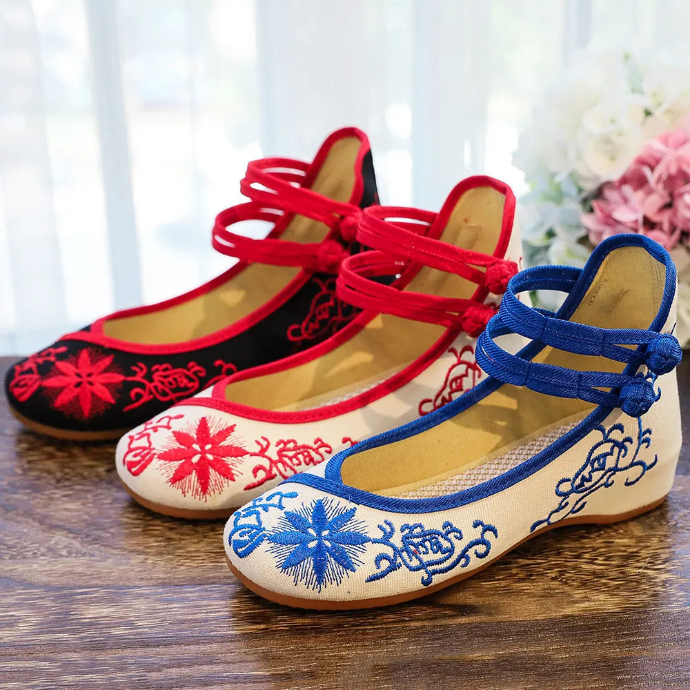 Sunflower Embroidered Canvas Flats