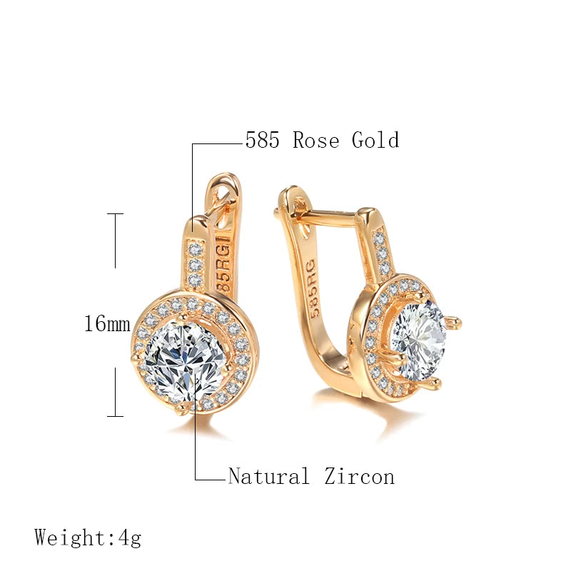 Rose Gold Zircon Studs