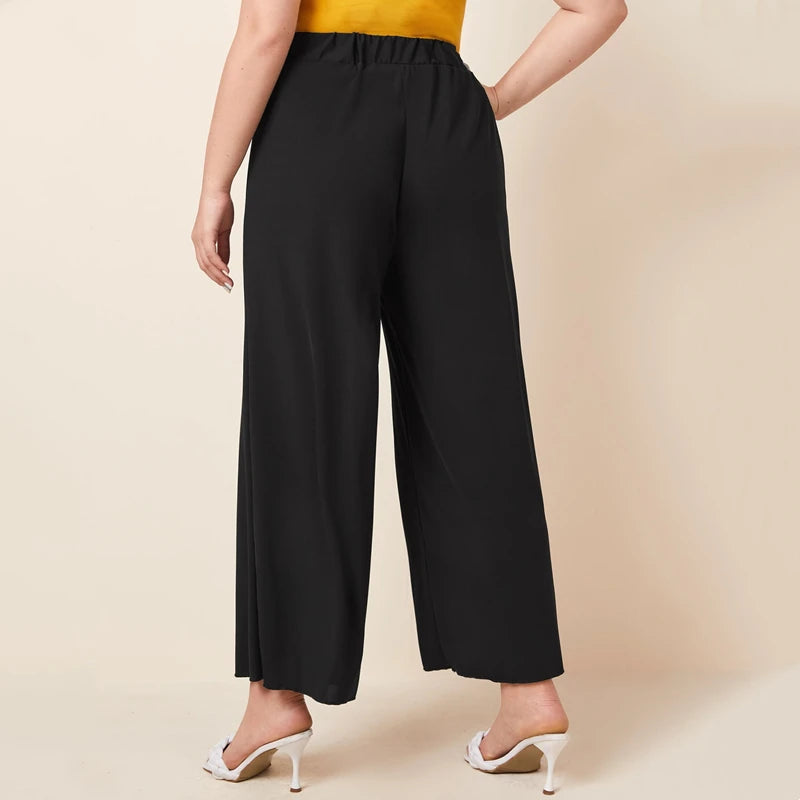 Elastic Wide Leg Pants