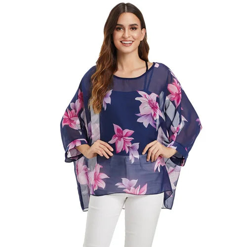 Batwing Boho Chiffon Blouse