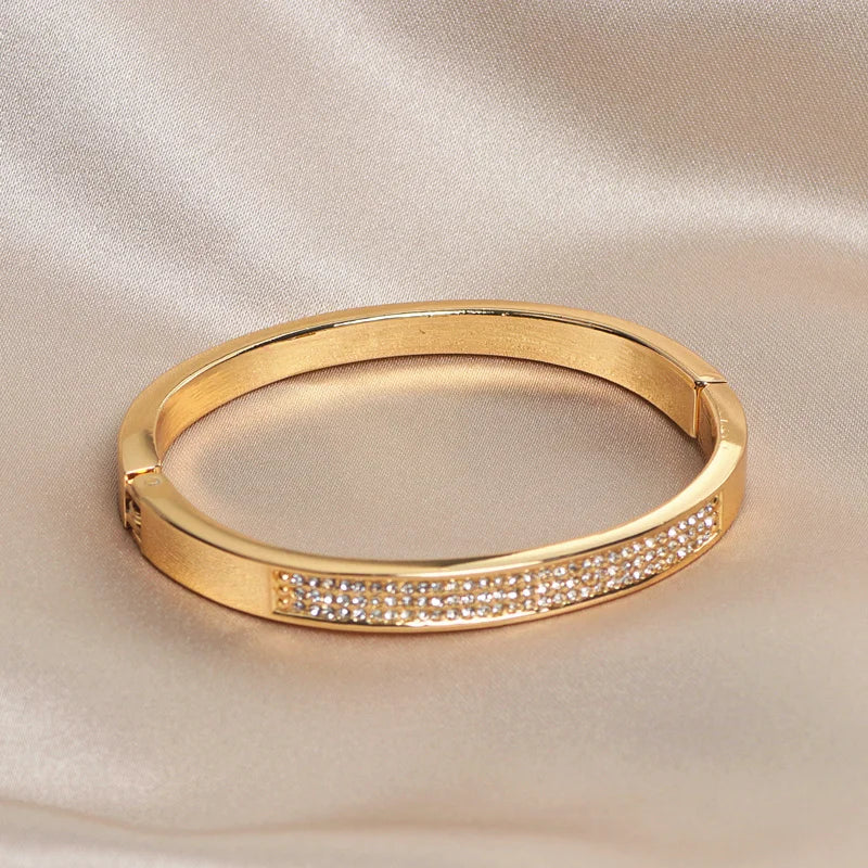 Crystal Cuff Bangle Bracelet