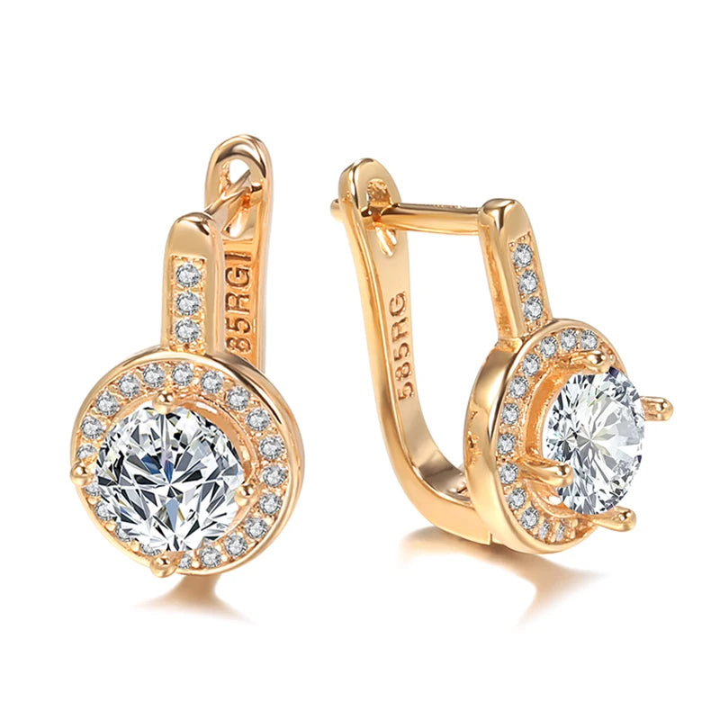 Rose Gold Zircon Studs