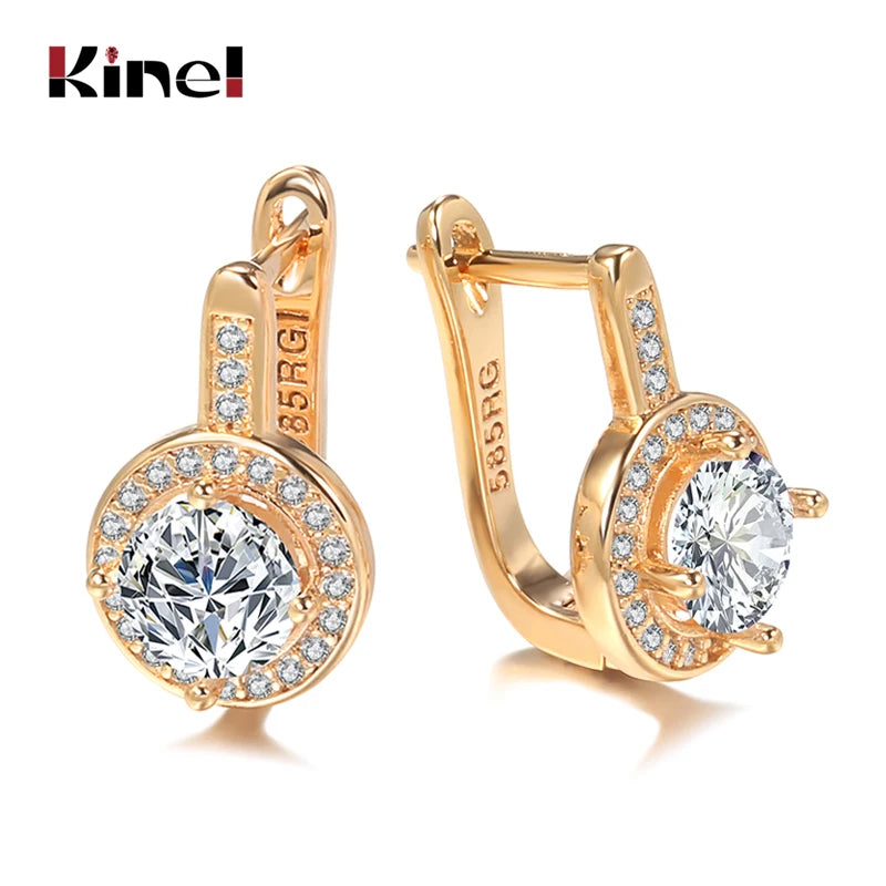 Rose Gold Zircon Studs