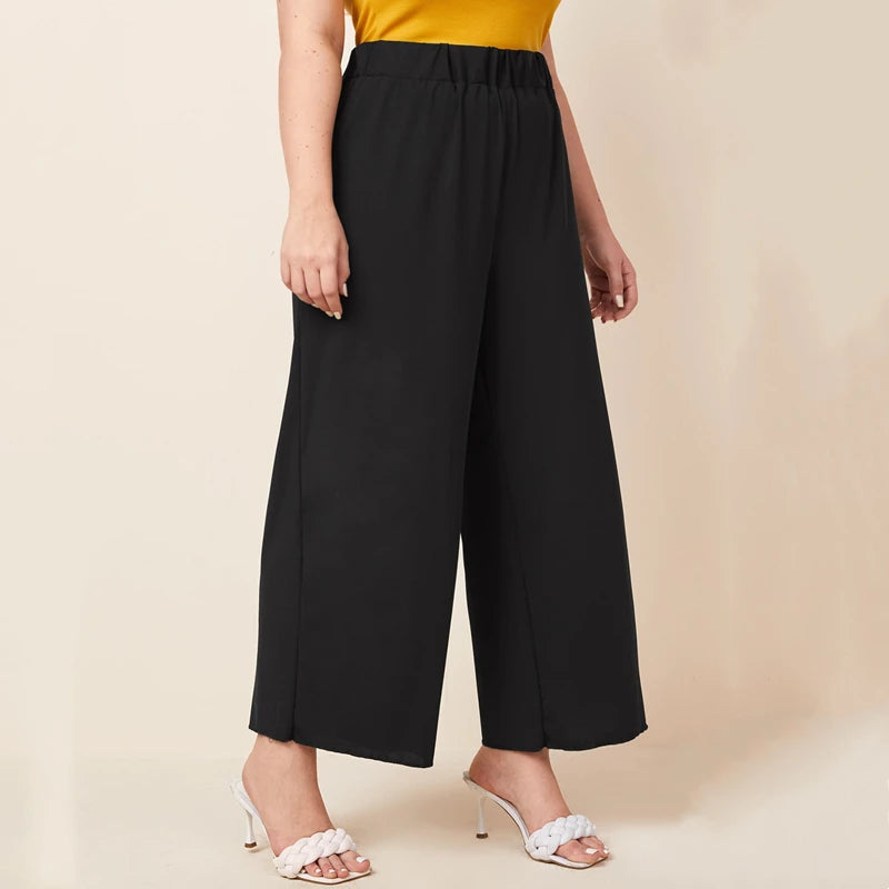 Elastic Wide Leg Pants