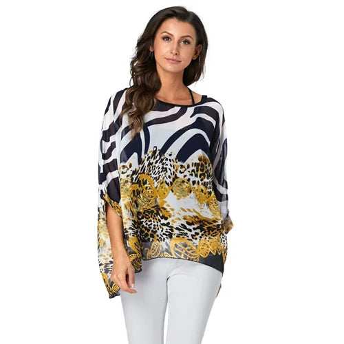 Batwing Boho Chiffon Blouse