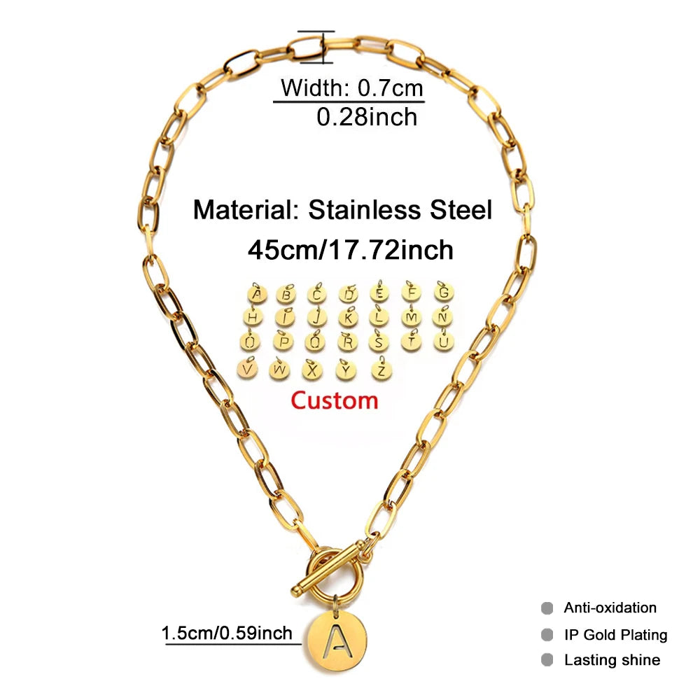 Initial Paper Clip Necklace