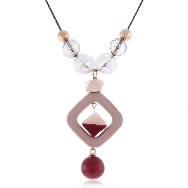 Acrylic Bead Sweater Necklace