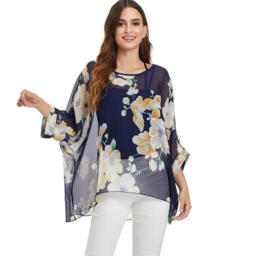 Batwing Boho Chiffon Blouse