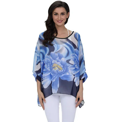 Batwing Boho Chiffon Blouse