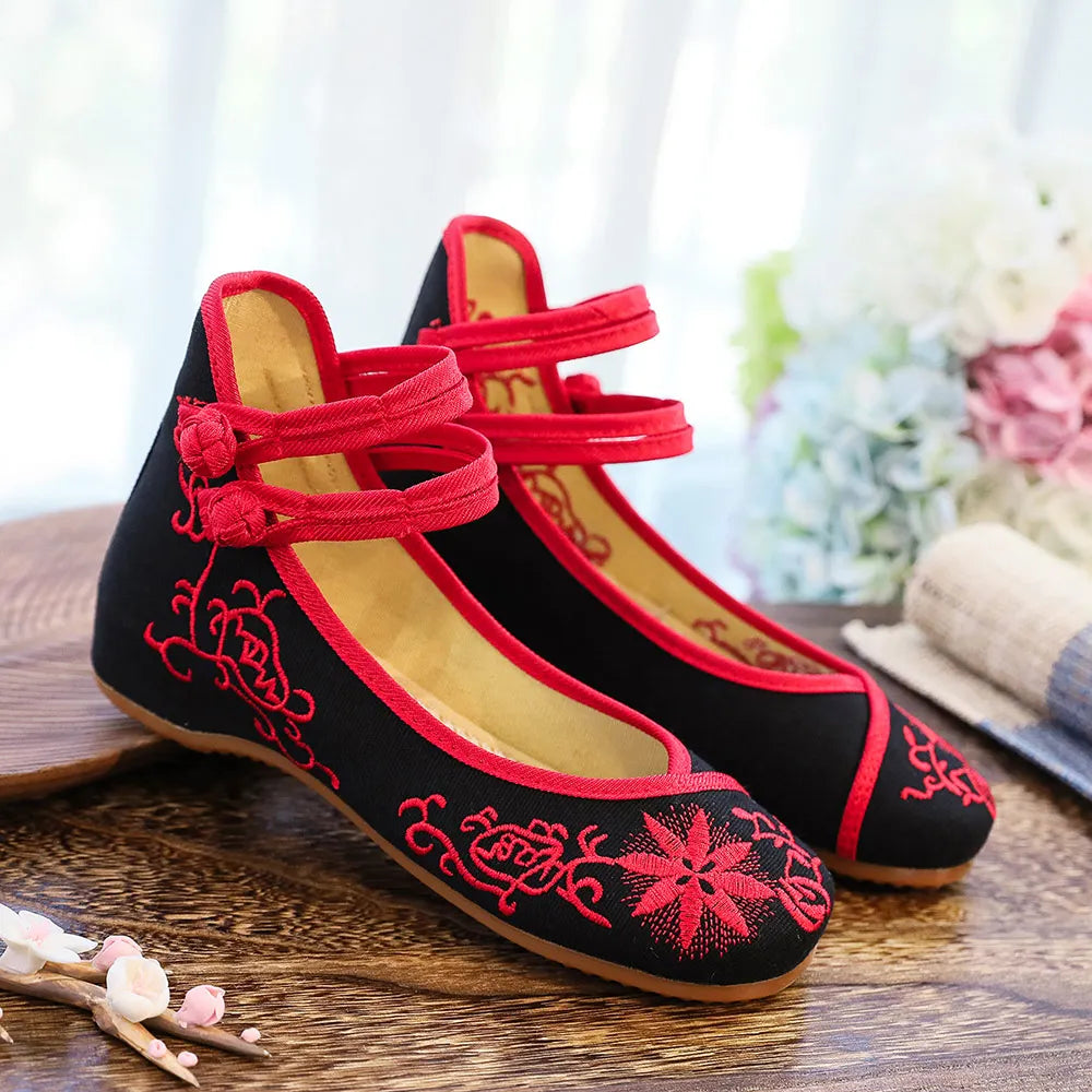 Sunflower Embroidered Canvas Flats