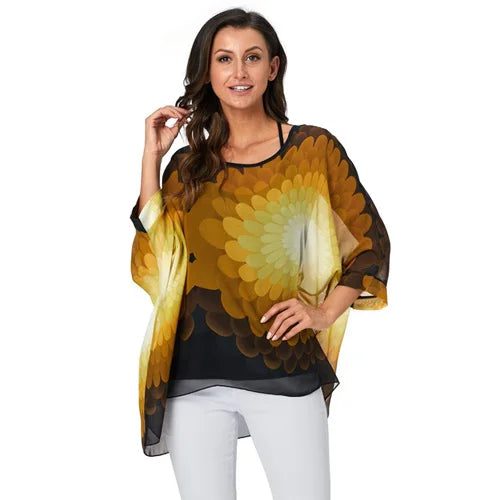 Batwing Boho Chiffon Blouse