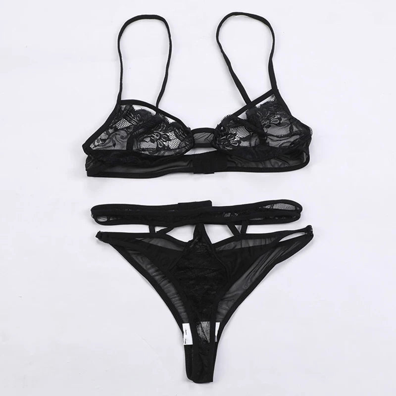 Lace Tie Bralette Set