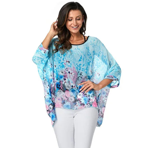 Batwing Boho Chiffon Blouse