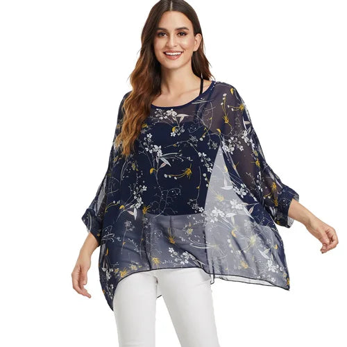 Batwing Boho Chiffon Blouse
