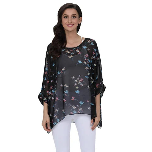 Batwing Boho Chiffon Blouse