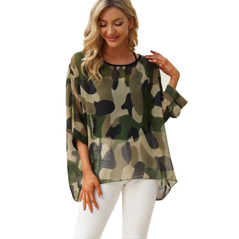 Batwing Boho Chiffon Blouse
