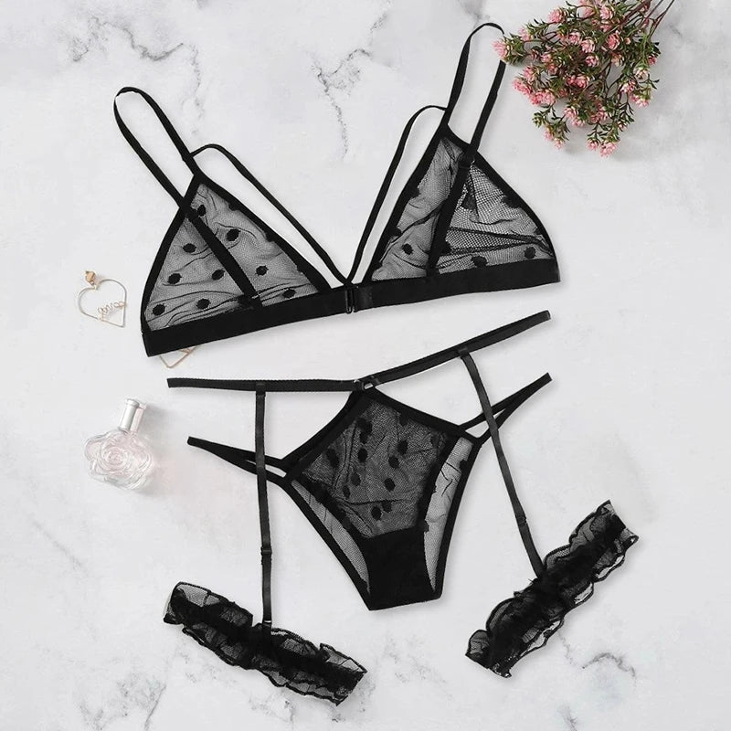 Lace Tie Bralette Set
