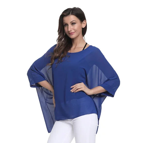 Batwing Boho Chiffon Blouse