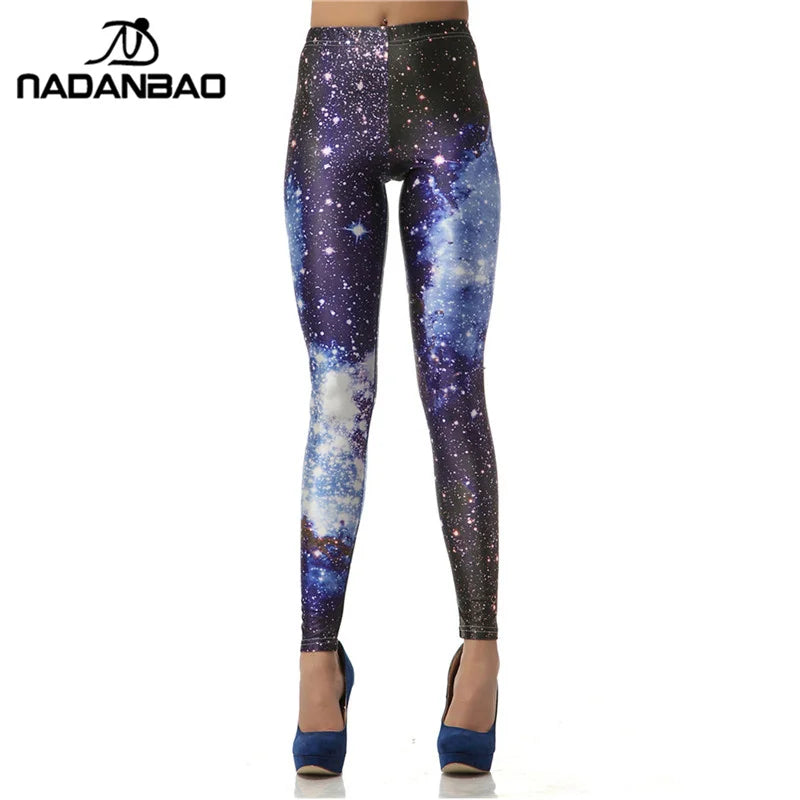 Blue Galaxy Print Leggings