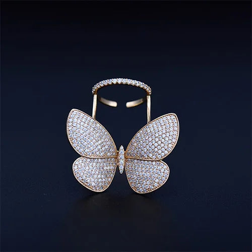 Movable Butterfly CZ Ring