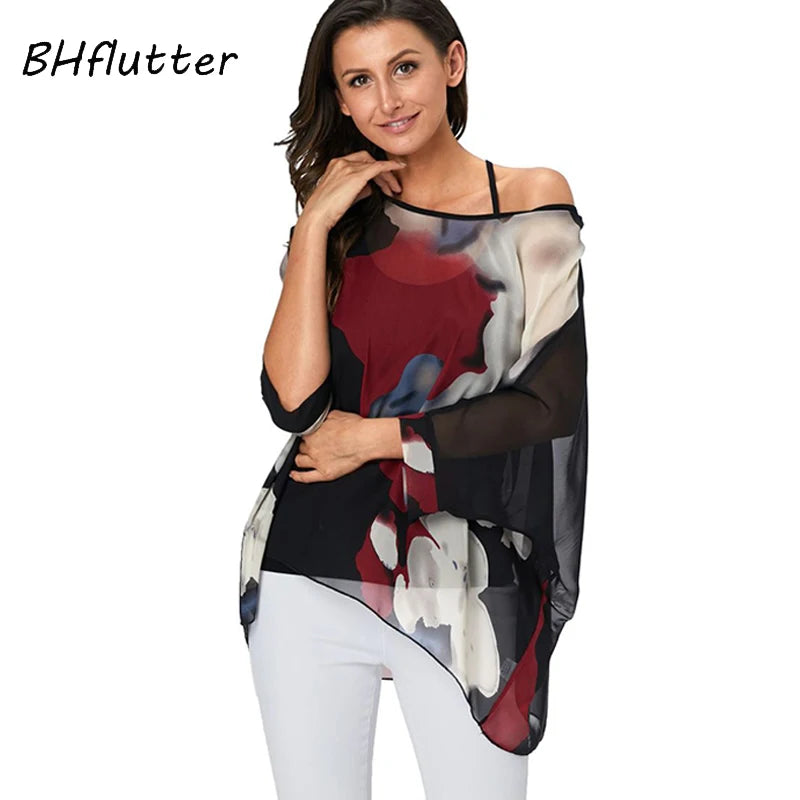 Batwing Boho Chiffon Blouse