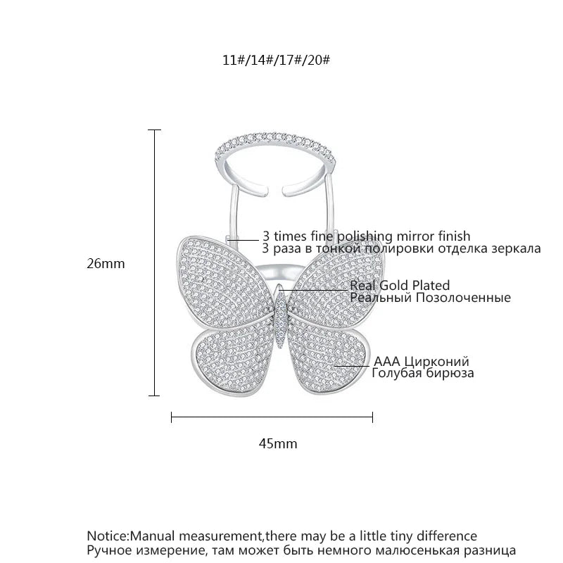Movable Butterfly CZ Ring