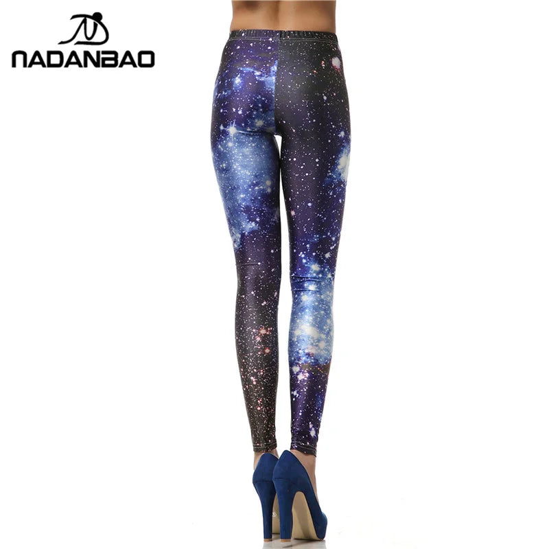 Blue Galaxy Print Leggings