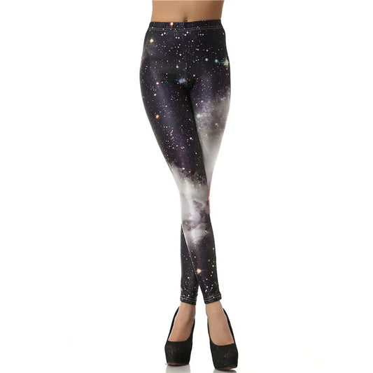 Blue Galaxy Print Leggings