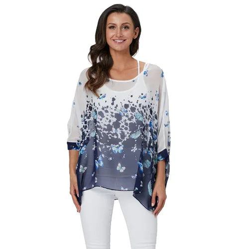 Batwing Boho Chiffon Blouse