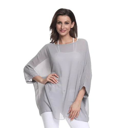 Batwing Boho Chiffon Blouse