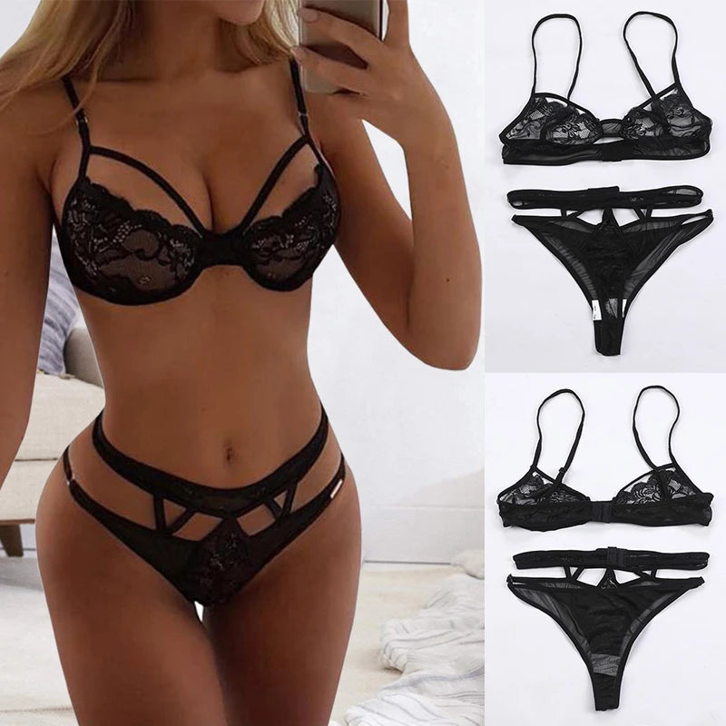 Lace Tie Bralette Set