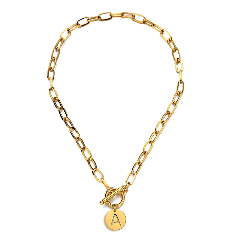 Initial Paper Clip Necklace