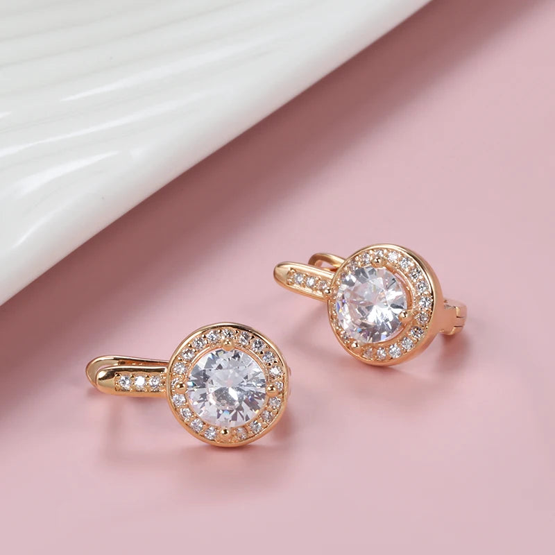 Rose Gold Zircon Studs