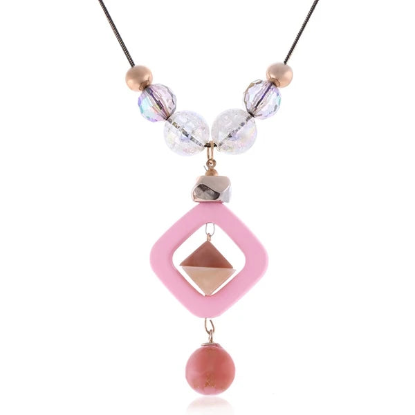 Acrylic Bead Sweater Necklace