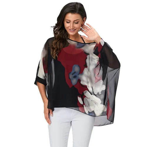 Batwing Boho Chiffon Blouse