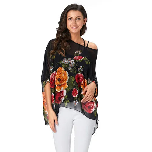 Batwing Boho Chiffon Blouse