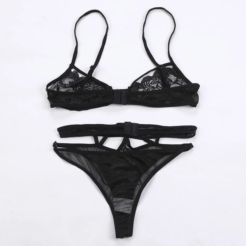 Lace Tie Bralette Set