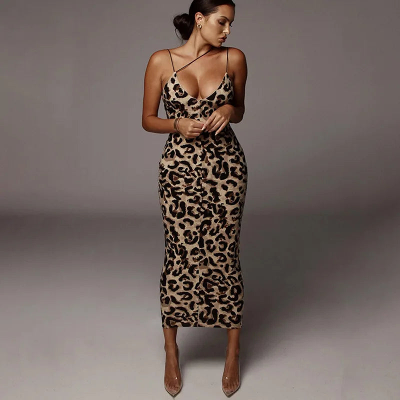 Leopard V Neck Dress