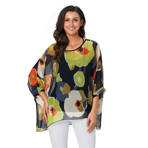 Batwing Boho Chiffon Blouse