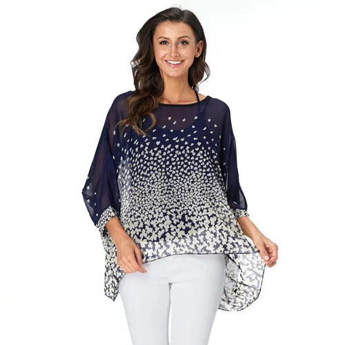 Batwing Boho Chiffon Blouse