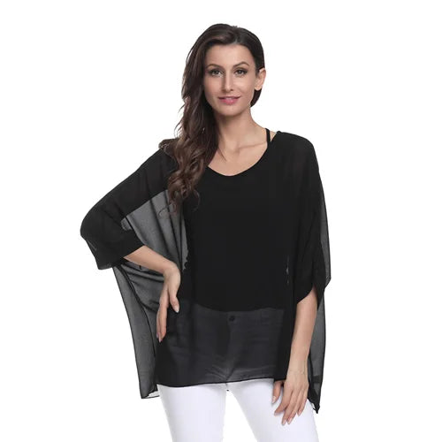 Batwing Boho Chiffon Blouse
